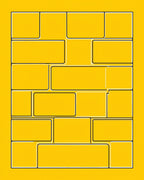 Bold Yellow Rectangular Block Pattern Rug