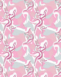 Dynamic Pink White Abstract Swirls Rug