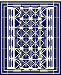 Naval Geometric Interlocking Design Rug