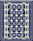 Naval Geometric Interlocking Design Rug