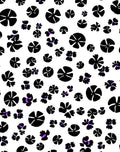 Whimsical Black 2 Purple Floral Design Rug