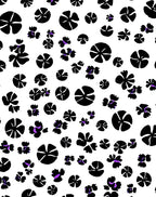 Whimsical Black 2 Purple Floral Design Rug