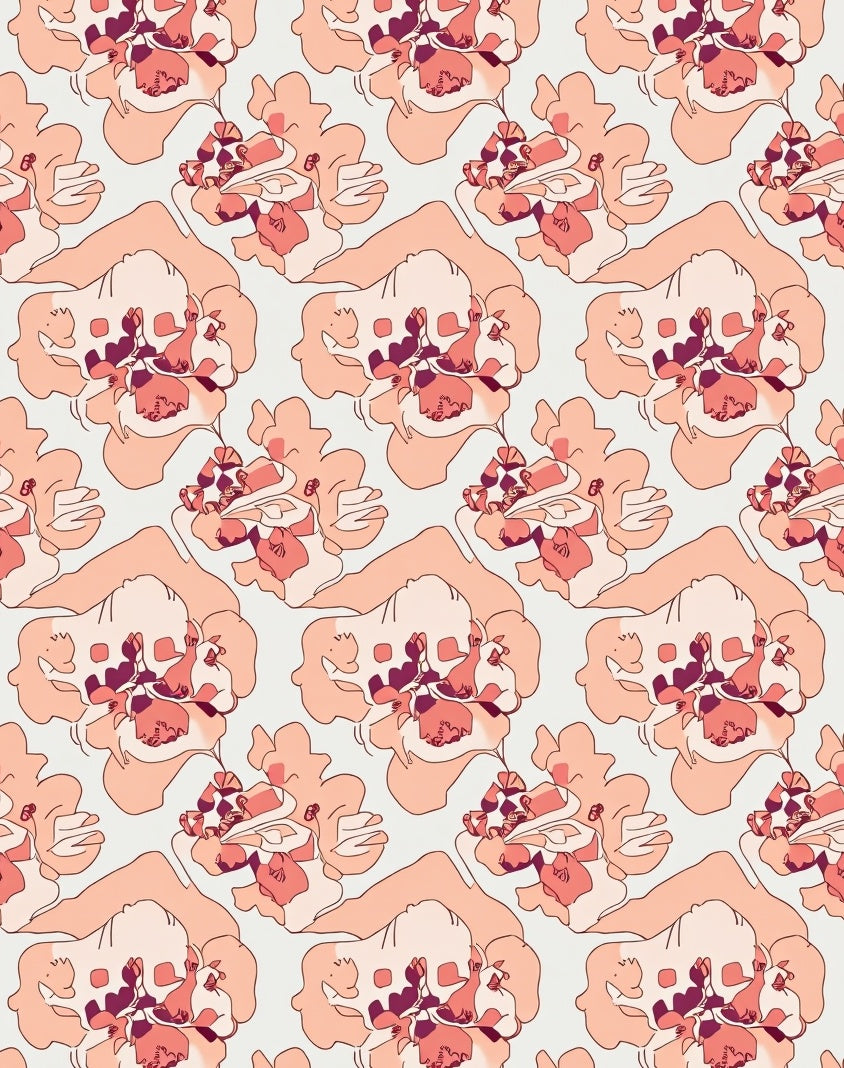 Orchid Bloom Abstract Pattern Rug