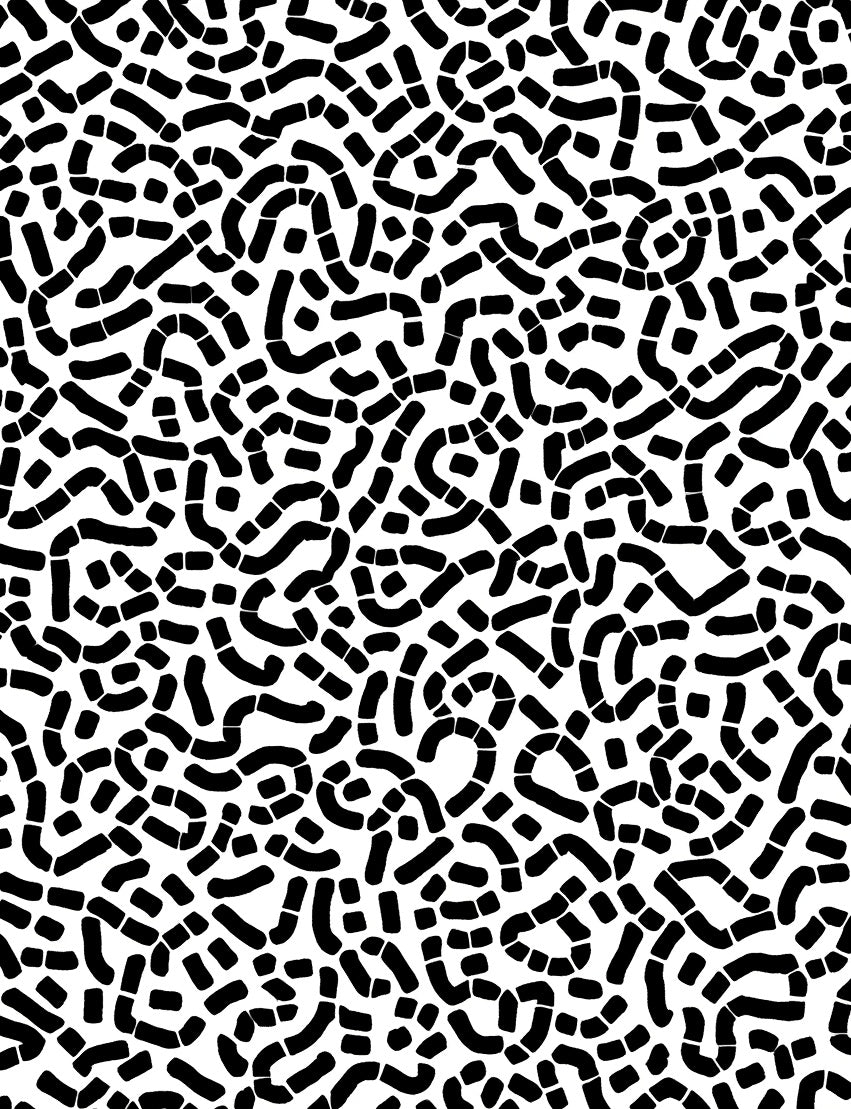 Abstract Black Curve Pattern Design Rug