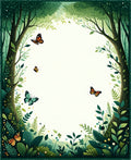 Enchanted Forest Butterflies Whimsical Design Rug