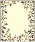 Vintage Floral Vine Border Design Rug