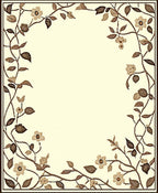 Vintage Floral Vine Border Design Rug