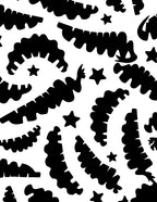 Abstract Star And Wavy Shapes Rug