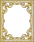 Ornate Floral Scrollwork Border Design Rug