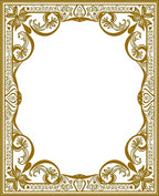 Ornate Floral Scrollwork Border Design Rug