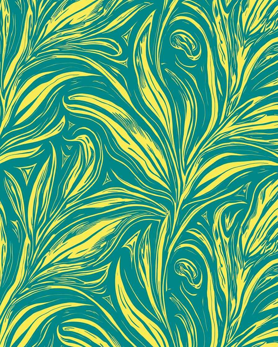 Flowing Leaf Contour Pattern Rug