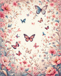 Whimsical Butterflies Floral Garden Design Rug