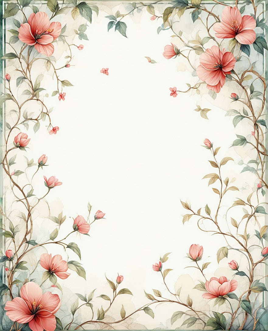 Whimsical Floral Vine Pattern Rug