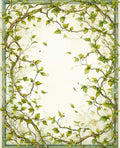 Vining Green Leaves Nature Design Rug