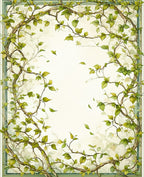 Vining Green Leaves Nature Design Rug