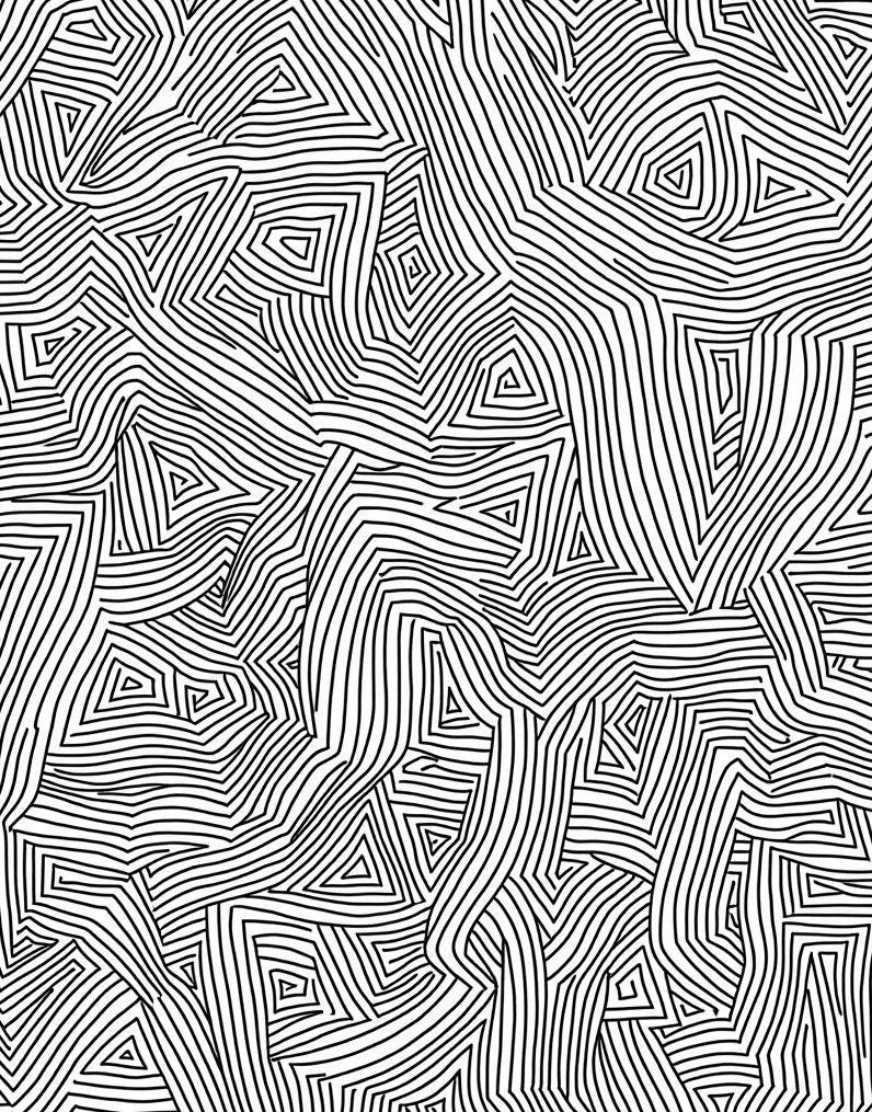 Abstract Black White Organic Geometric Rug