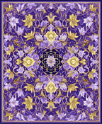 Ornate Floral Violet Gold Pattern Rug