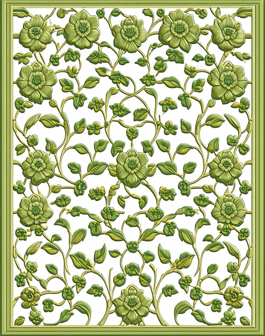 Embossed Floral Vine Pattern Rug