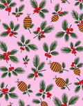 Pink Holly Berry Bee Garland Rug