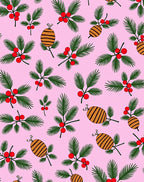 Pink Holly Berry Bee Garland Rug
