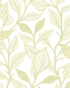 Delicate Pale Green Leafy Branches Rug