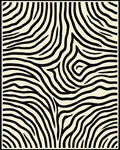 Bold Black Zebra Stripe Design Rug