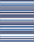 Classic Blue Horizontal Stripe Pattern Rug