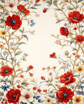 Lush Floral Vines Botanical Pattern Rug