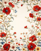Lush Floral Vines Botanical Pattern Rug