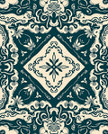 Ornate Floral Damask Scroll Rug