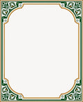 Emerald and Gold Floral Corner Accents Rug