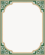 Emerald and Gold Floral Corner Accents Rug