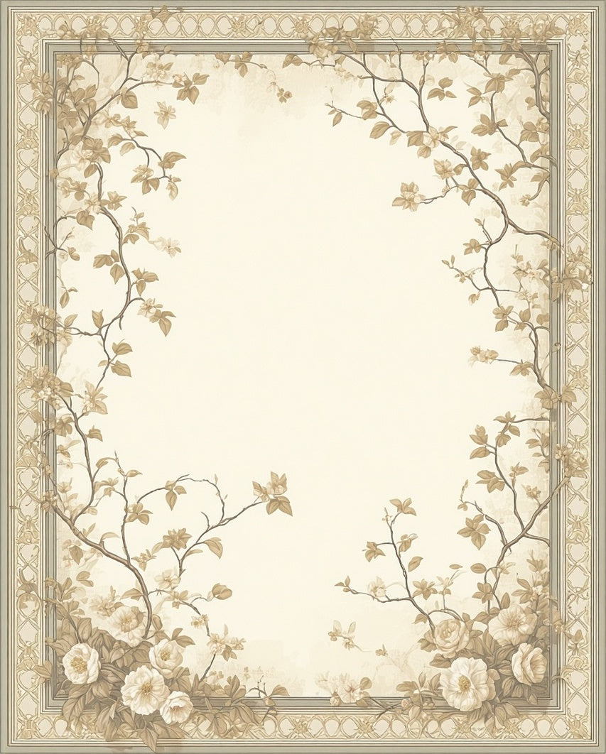 Botanical Garden Floral Pattern Rug