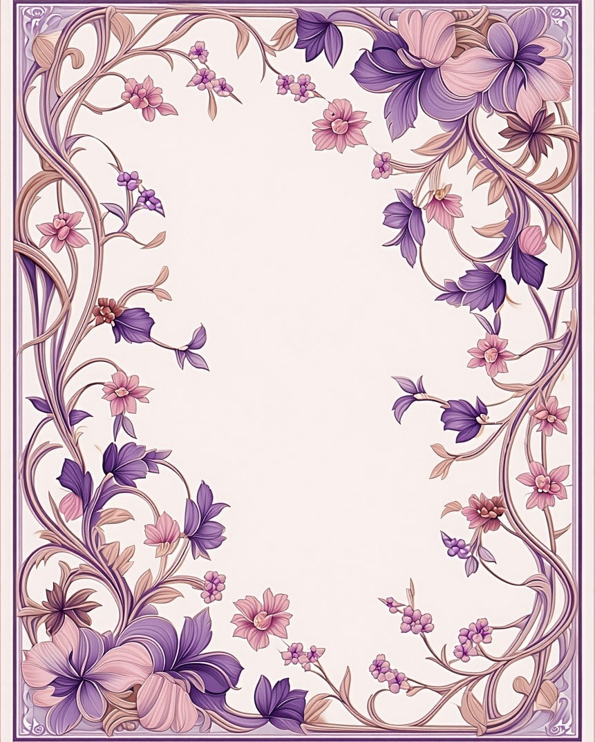 Art Nouveau Floral Vine Pattern Rug