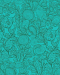 Aqua Marine Floral Swirl Pattern Rug