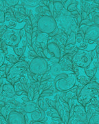 Aqua Marine Floral Swirl Pattern Rug