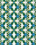 Bold Blue Green Abstract Tile Rug
