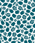 Teal Abstract Nature Pattern Rug