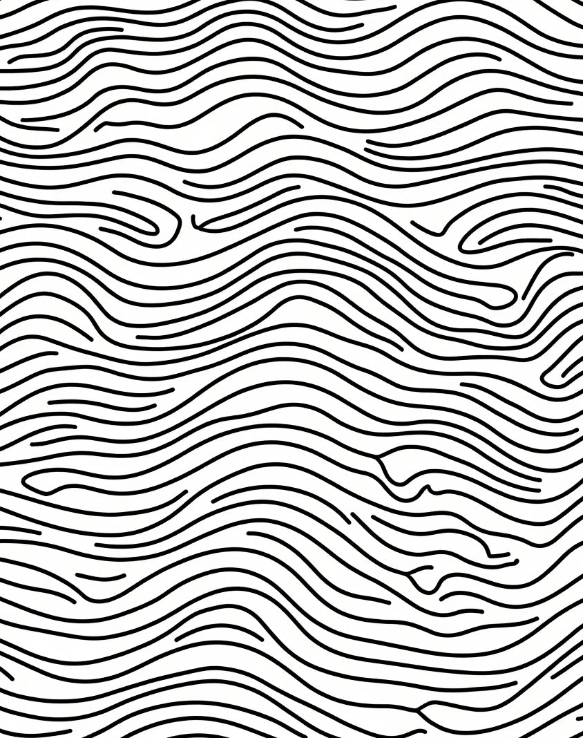 Abstract Wavy Black Line Rug
