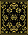 Ornate Floral Sunburst Pattern Rug