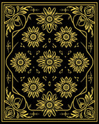 Ornate Floral Sunburst Pattern Rug