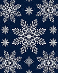 White Snowflake Navy Night Sky Rug