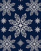 White Snowflake Navy Night Sky Rug