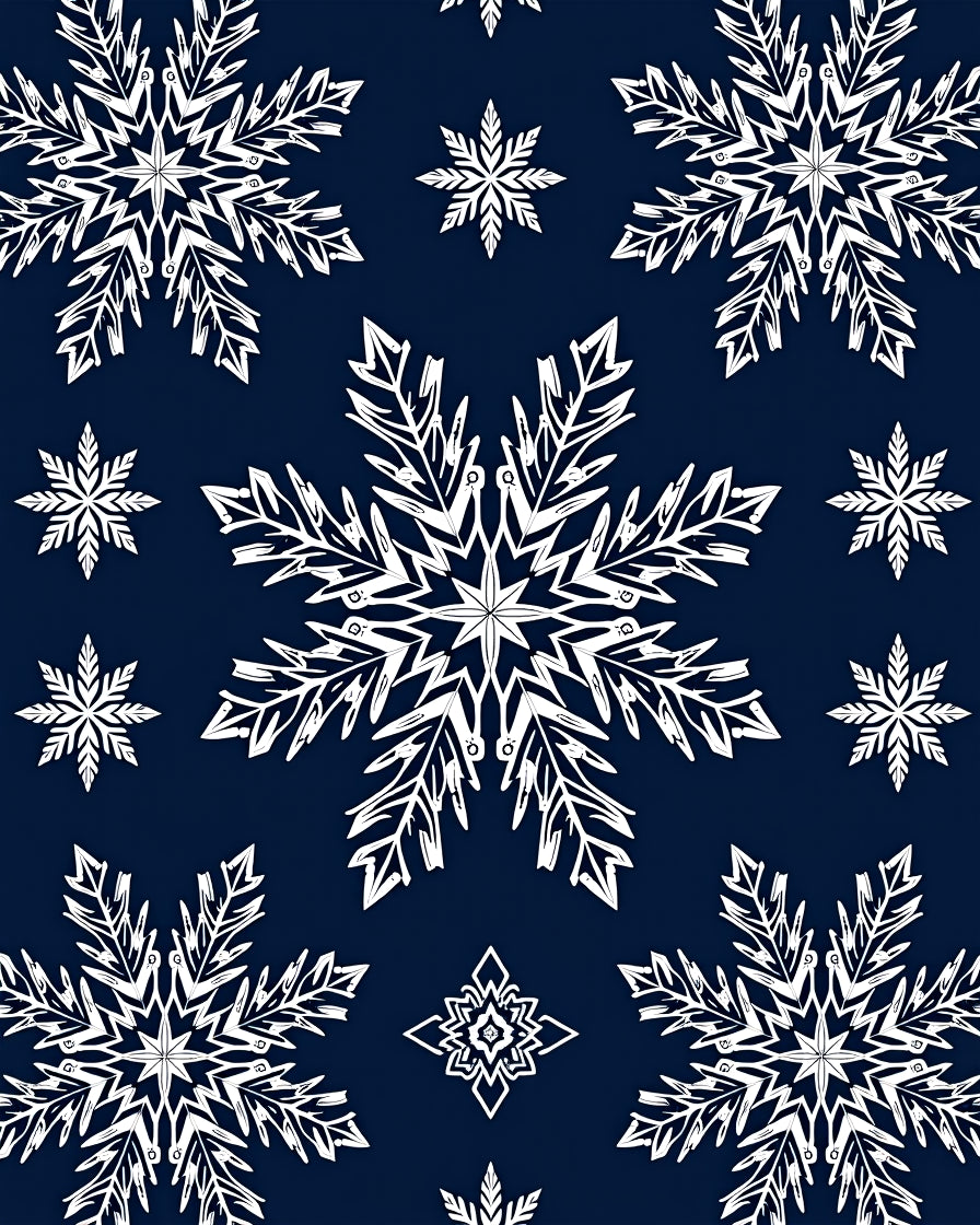 White Snowflake Navy Night Sky Rug