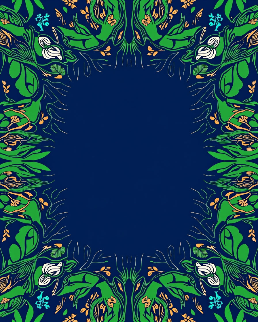 Art Nouveau Floral Vine Pattern Rug