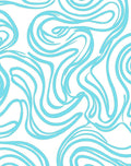 Curvy Blue Line Abstract Design Rug