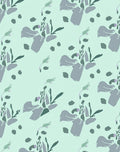 Abstract Floral Print With Sage Tones Rug