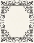 Ornate Floral Scrollwork Border Design Rug