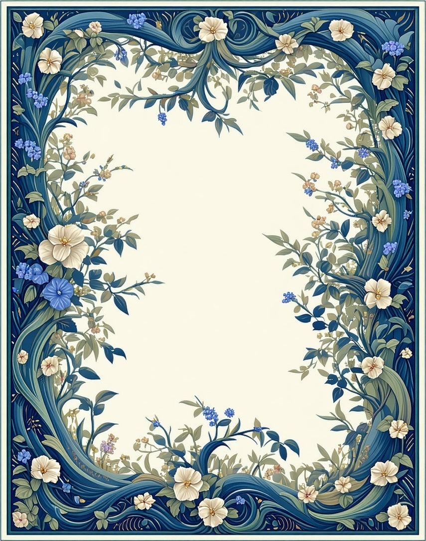 Whimsical Floral Vine Design Rug