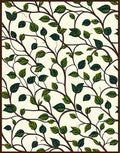 Botanical Vines And Leaves Pattern Rug